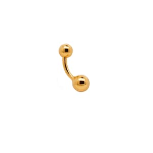 Vermeil | 925er Silber 24k Gold Beschichteter kleiner Kugel Kombinations-Bauchring | Durchmesser: 6 mm 1/4 8 mm 5/16 10 mm 3/8