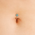 Solid 925 Silver 14G Petite Sun Turquoise Reverse Belly Ring | 6mm 1/4" 8mm 5/16" 10mm 3/8"