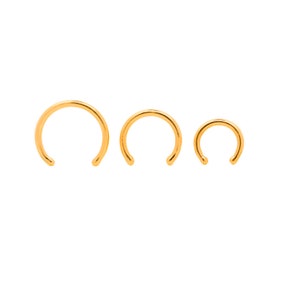 24k Gold Vermeil 16G Simple Nose Hoop Horseshoe With Stopper | Circular Barbell | Septum | 6mm 8mm 10mm