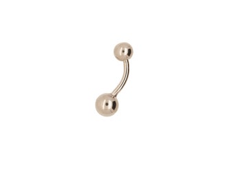 Solid 925 Silver | 16G 14G Tiny Classic Ball Belly Ring | 6mm 1/4" 8mm 5/16" 10mm 3/8"