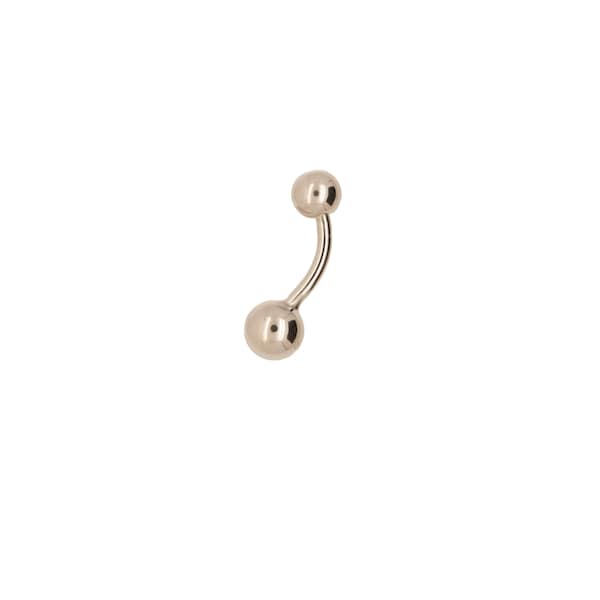 Solid 925 Silver | 16G 14G Tiny Classic Ball Belly Ring | 6mm 1/4" 8mm 5/16" 10mm 3/8"