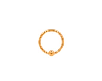 Gold Vermeil 16G Beaded Hinged Hoop Segment Ring  | Clicker Hoop | Septum | Cartilage | Daith | Conch | 8mm 10mm