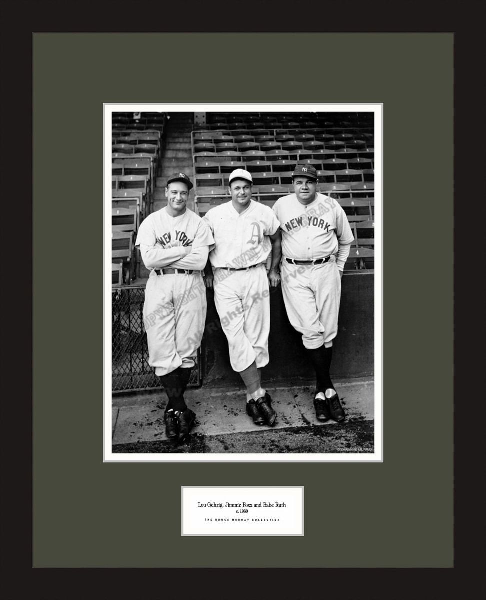 Lou Gehrig #4 and Babe Ruth #3 posed on the dugout steps circa 1932. Photo  Print - Item # VARPFSAABC034 - Posterazzi