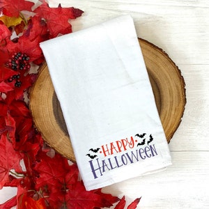AnyDesign Halloween Kitchen Towel 18 x 28 Inch Black White Ghost Dishcloth  Scary Hand Drying Tea Towel for Halloween Baking Cooking Home Kitchen Decor