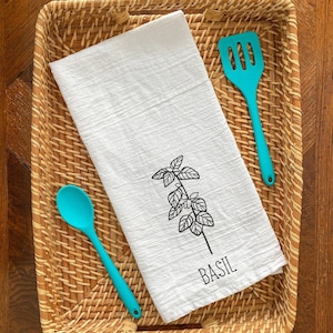 Herb Tea Towels - Herb Kitchen Towels - Herb Kitchen Decor - Herb Dish Towel - Garden Tea Towel - Culinary Tea Towel - Herb Flour Sack Towel