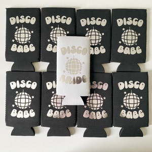 Disco Bride Cozie - Disco Babe Cozie - Disco Bachelorette Favor - Bride's Last Disco