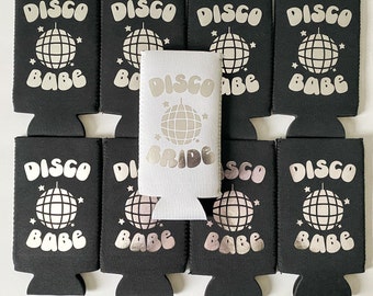 Disco Bride Cozie - Disco Babe Cozie - Disco Bachelorette Favor - Bride's Last Disco