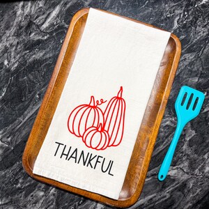 Paño de cocina de agradecimiento: decoración de calabaza otoñal imagen 5