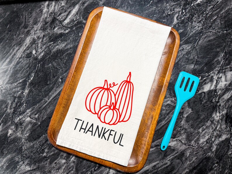 Paño de cocina de agradecimiento: decoración de calabaza otoñal imagen 5