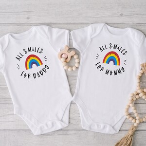 Rainbow Baby Onesie: All Smiles for Mommy/Daddy, Newborn Gift