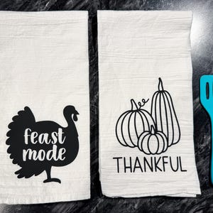 Paño de cocina de agradecimiento: decoración de calabaza otoñal imagen 3