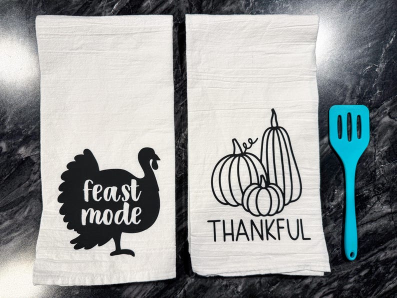 Paño de cocina de agradecimiento: decoración de calabaza otoñal imagen 3