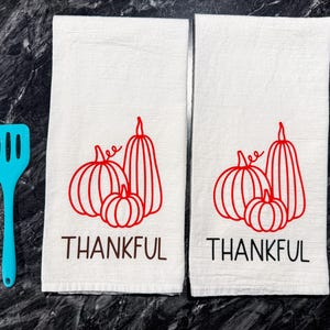 Paño de cocina de agradecimiento: decoración de calabaza otoñal imagen 7