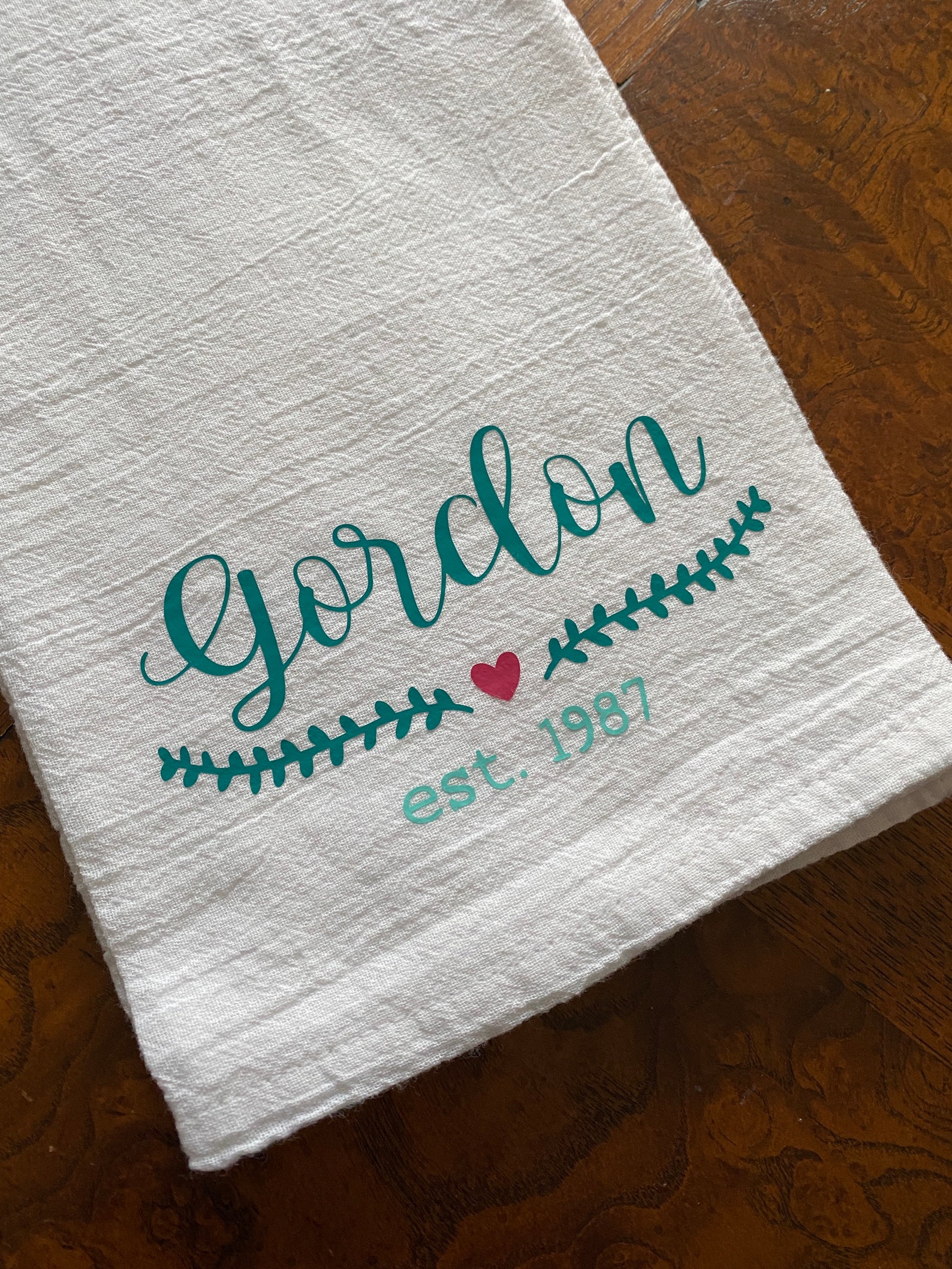 Last Name Tea Towel Personalized Gift Custom Tea Towel Etsy