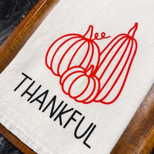 Paño de cocina de agradecimiento: decoración de calabaza otoñal imagen 6