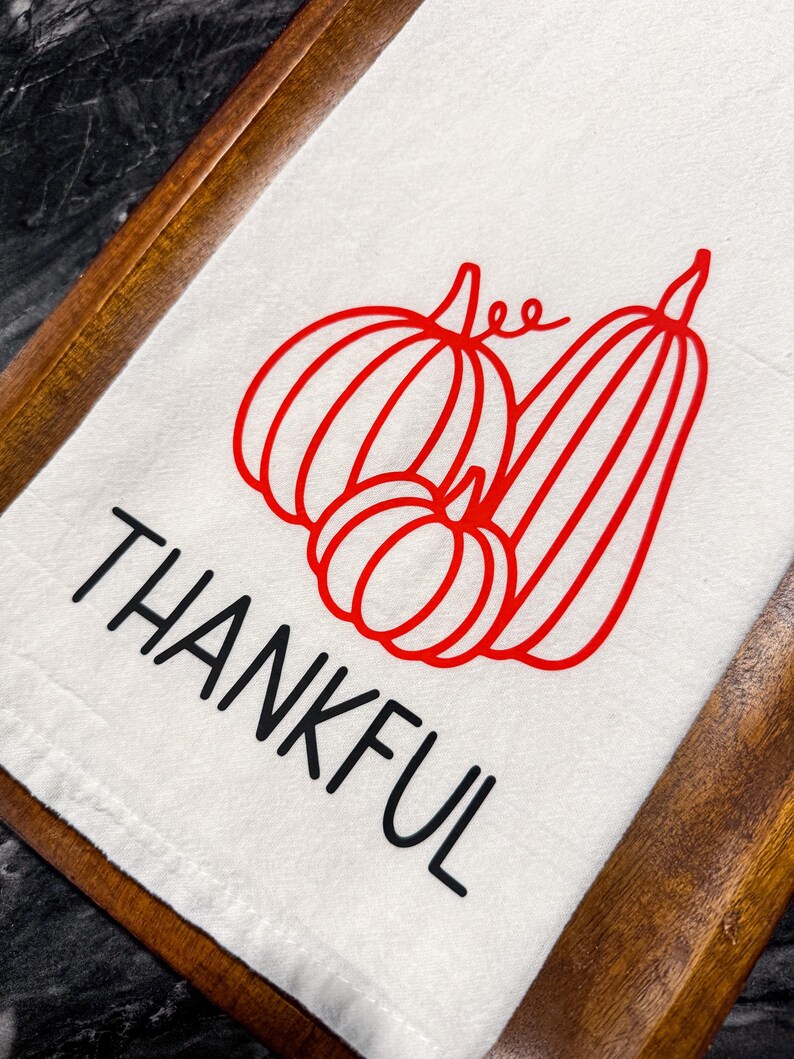 Paño de cocina de agradecimiento: decoración de calabaza otoñal imagen 6