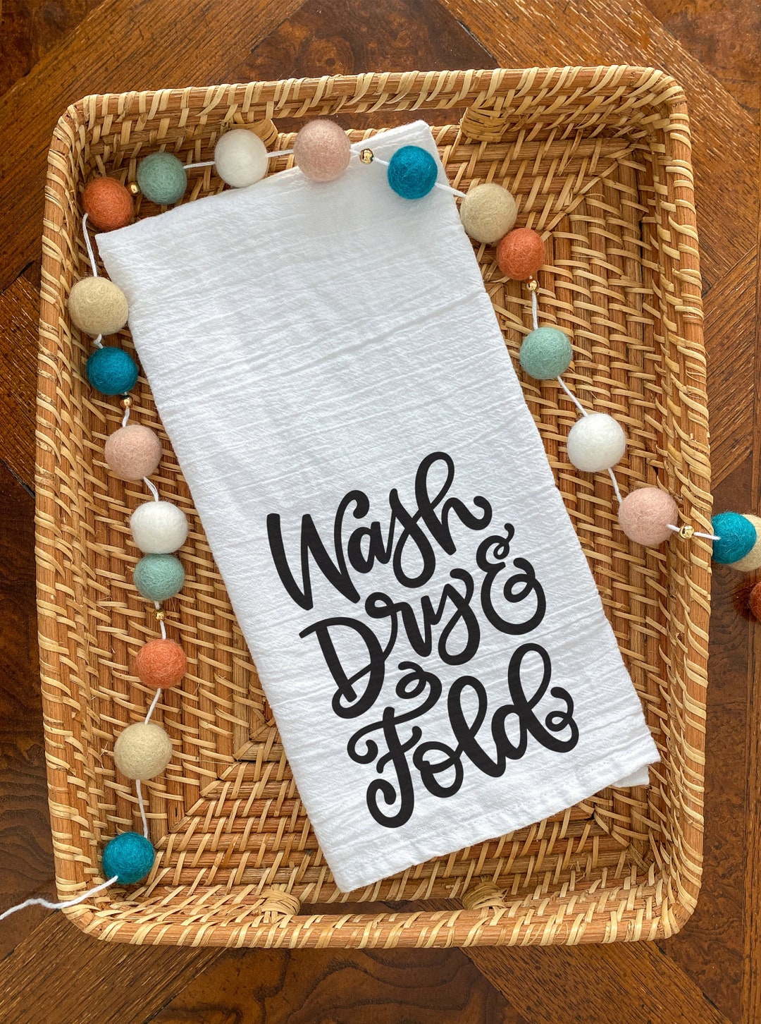 Wash Dry & Fold Towel Laundry Room Towel Laundry Tea Towel Etsy