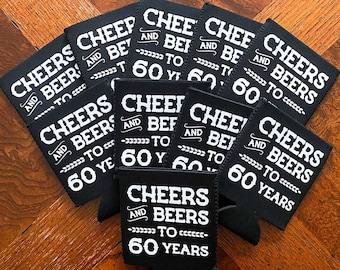 Personalized Cheers and Beers Cozie: Birthday Anniversary Can Cooler