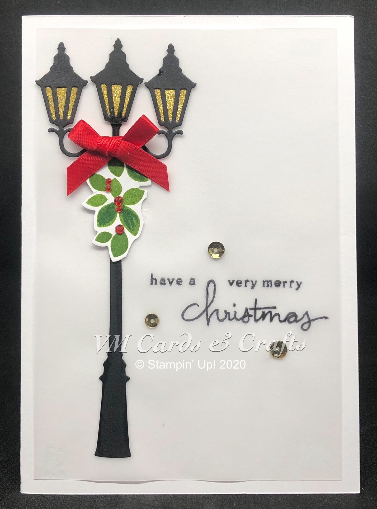 Handmade Christmas Card Traditional Lamppost Design Suitable Etsy UK
