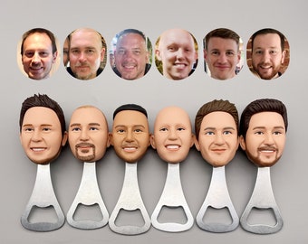 Abridor de botellas con cara personalizada: regalo personalizado para padrinos de boda