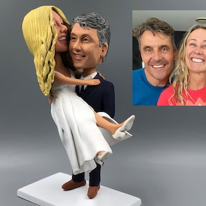 Custom Couple Bobblehead, Personalized Polymer Clay Figurine