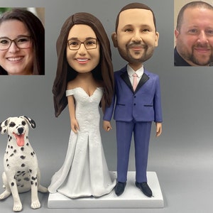 Custom Bride and Groom Cake Topper: Polymer Clay Wedding Figurine