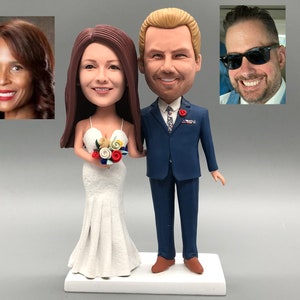 Custom Wedding Cake Topper: Personalized Polymer Clay Figurine