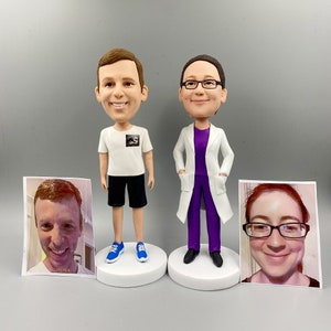 パーソナライズされたドクターボブルヘッド、カスタム男性用 3D 像、カップル向けの特別なギフト、友人向けのカスタムボブルヘッド、クリスマス ギフト