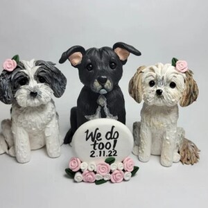 Personalized custom pet dog wedding cake, Anniversary pet,pet birthday cake, animal cake, wedding CakeTopper, dog wedding cake topper