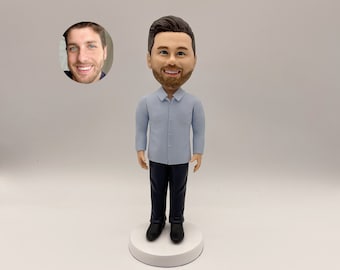 Custom Handmade Bobblehead, Personalized Polymer Clay Figurine