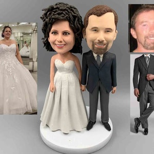 Wedding cake topper wedding topper bobble head Custom cake toppers for wedding keepsake wedding figurine Personalized wedding gift