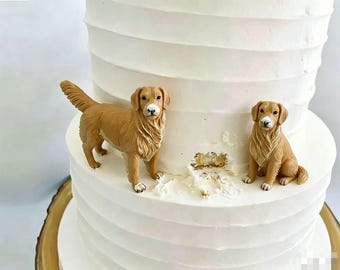 Personalized Dog Wedding Cake Topper: Handmade Ceramic Pet Cake