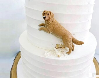Personalized Dog Wedding Cake Topper: Handmade Ceramic Pet Cake