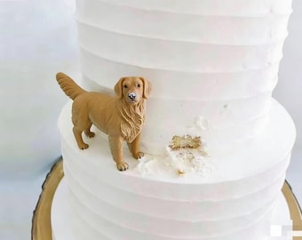 Personalized Dog Wedding Cake Topper: Handmade Ceramic Pet Cake