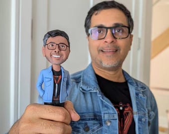 Personalized Football Bobblehead: Custom Clay Figurine, Birthday Gift