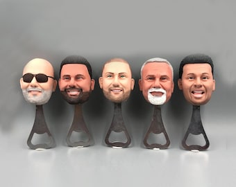 Abridor de botellas con cabeza personalizada: regalo personalizado para padrinos de boda