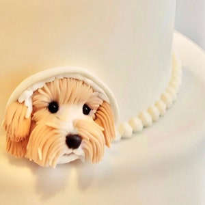 Personalized Dog Cake Topper: Handmade Ceramic Pet Wedding Cake