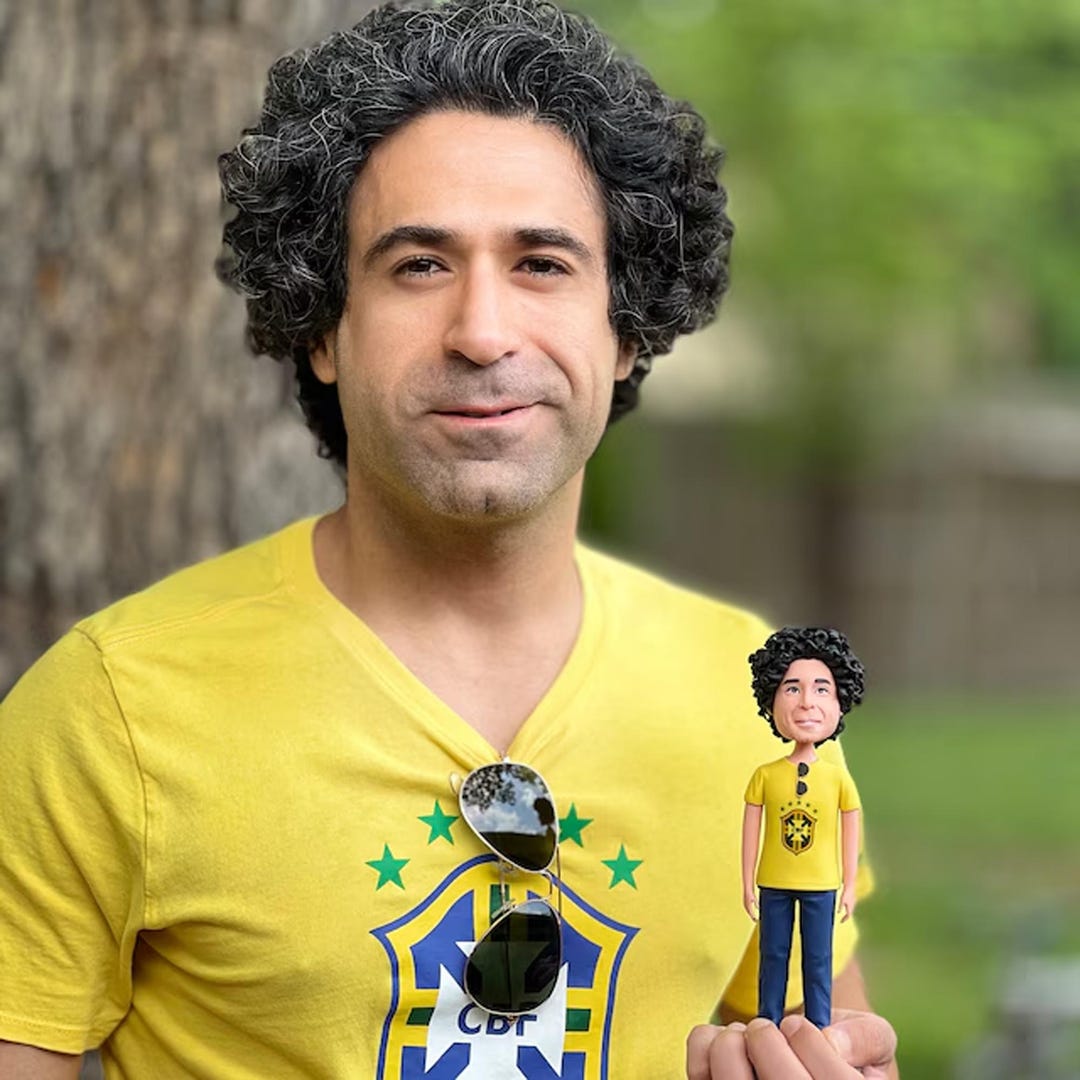 Male Dentist Bobblehead Doll With Toothbrush - Personalized Dental Gift Figurine main image 1