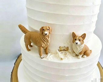 Personalized Dog Wedding Cake Topper: Handmade Ceramic Pet Cake