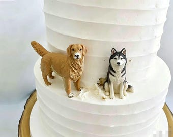 Personalized Dog Wedding Cake Topper: Handmade Ceramic Pet Cake