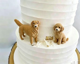 Personalized Dog Wedding Cake Topper: Handmade Ceramic Pet Cake