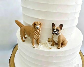 Personalized Dog Wedding Cake Topper: Handmade Ceramic Pet Cake