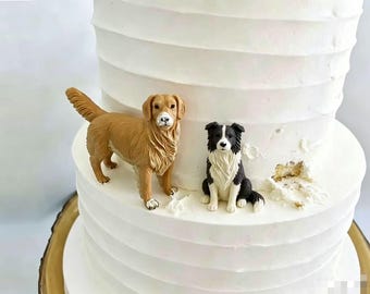Handmade Dog Cake Topper: Soft Ceramic Pet Memorial, Birthday Gift