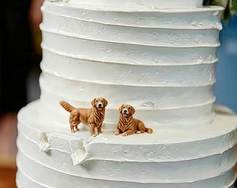 Personalized Dog Wedding Cake Topper: Handmade Ceramic Pet Cake