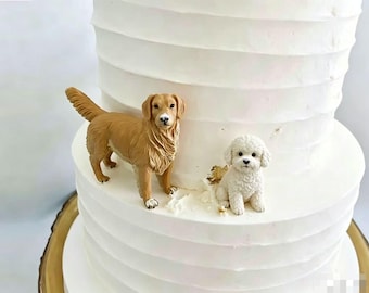Custom Dog Figurine: Handmade Soft Ceramic Pet Statue, Cake Topper