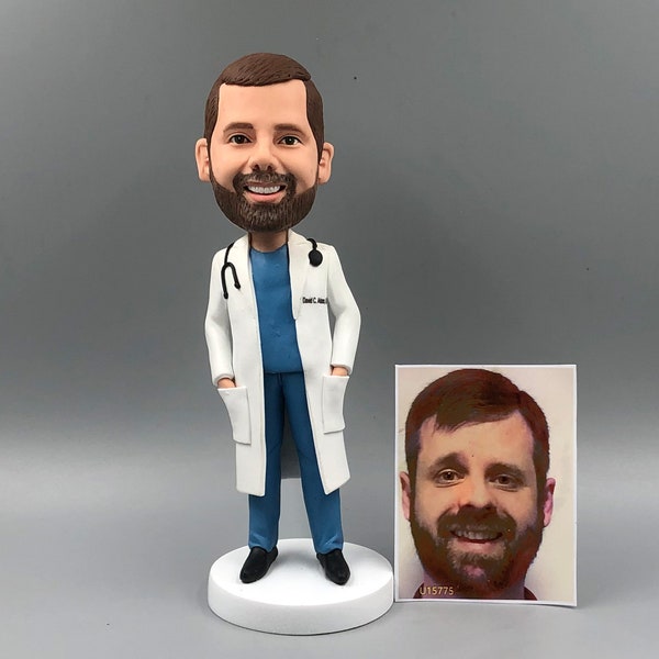 Custom Medical Doctor Bobblehead Figurines With Stethoscope, Christmas Presents For Doctors, Birthday Gifts For Doctor, Surgeon, Dentist