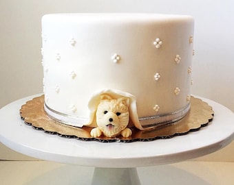 Personalized custom pet dog wedding cake , pet birthday cake , animal cake, wedding CakeTopper, dog wedding cake topper