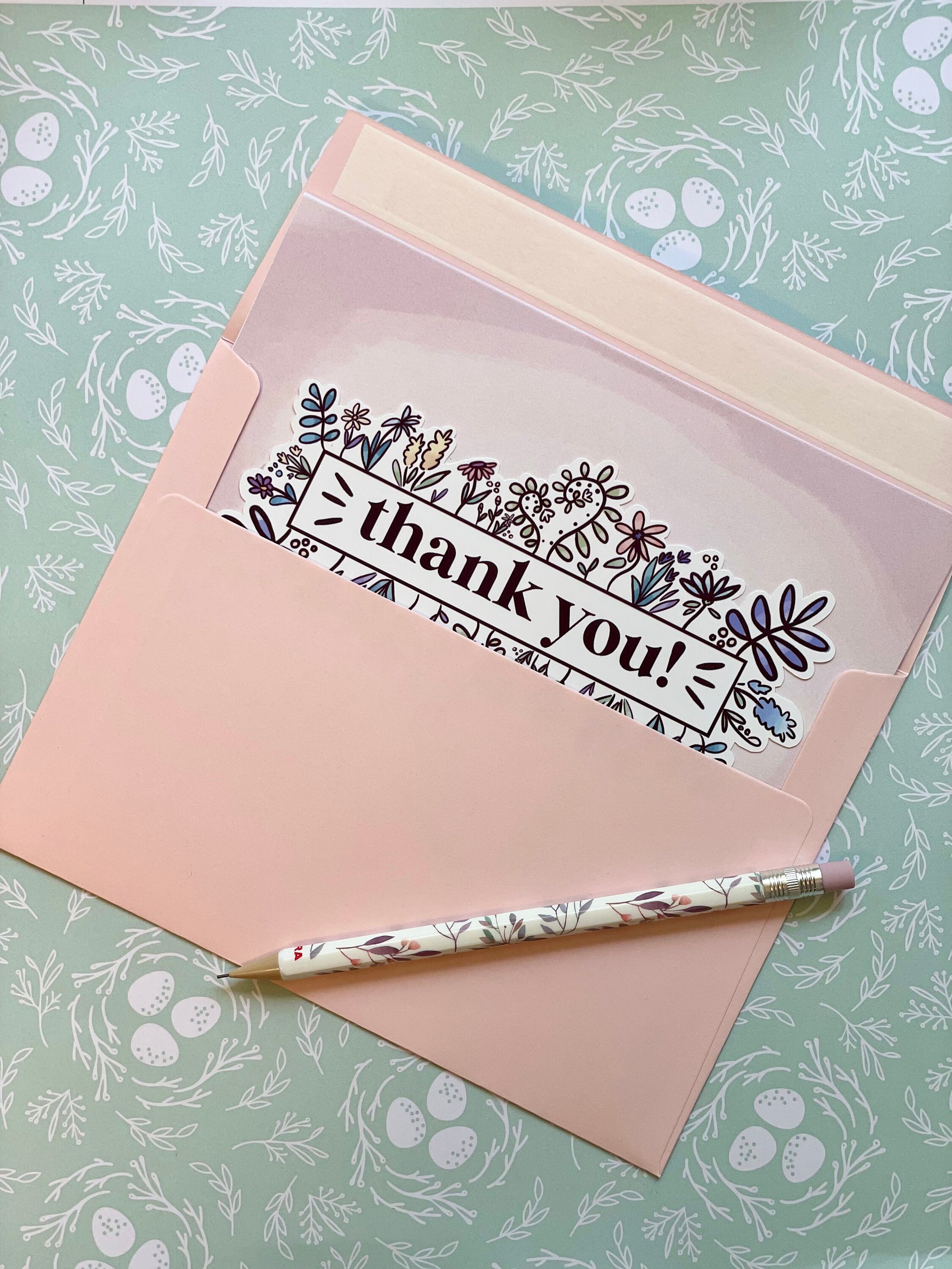 Thank You Floral | Flower Card | Floral Thank You Card | Blank Greeting ...