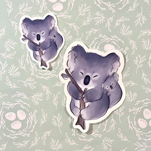 Koala love sticker | glossy koala sticker | Mother&#39;s Day gift | die cut sticker | laptop and water bottle sticker