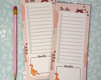 Kitty To-Do List | cute cat notepad | planner scrapbook gift | desk gift | back to school gift | planner supplies & stationery